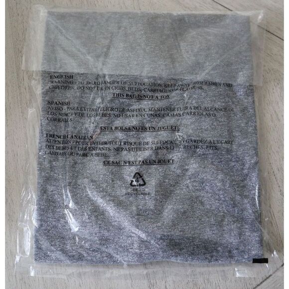 Monrow HT218MHJ Women Sz L Gray Textured Tri-Blend Relaxed V Neck Tee Shirt - Picture 8 of 8